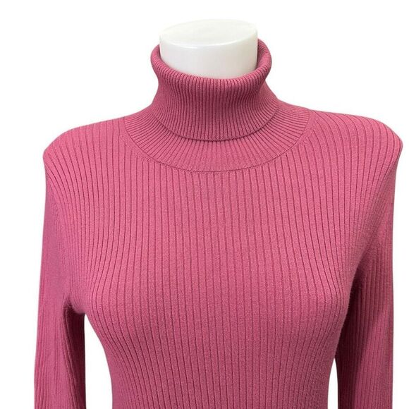 ARITZIA BABATON Womens Turtleneck Long Sleeve Ribbed Knit Sweater Stretchy sz M - Picture 2 of 8